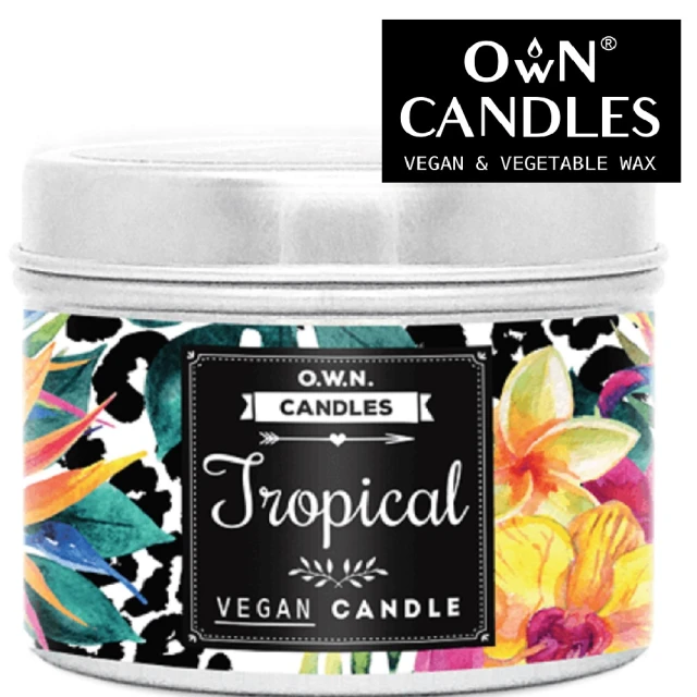 【O.W.N. 對環境友善的蠟燭】旅行蠟燭 Tropical 熱帶 90G(精油、香氛蠟燭、玫瑰)