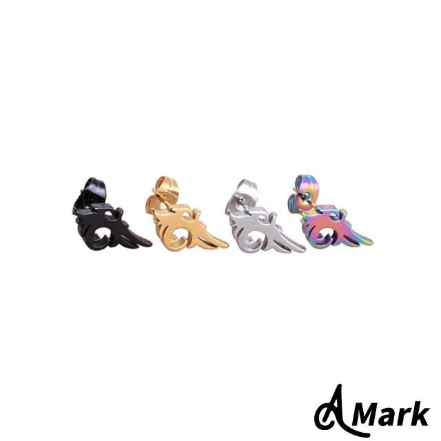 【A MARK】嘻哈個性火燄槍造型316L鈦鋼耳釘(單只)