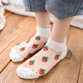 【Socks Form 襪子瘋】5雙組-繽紛水果玻璃絲水晶襪