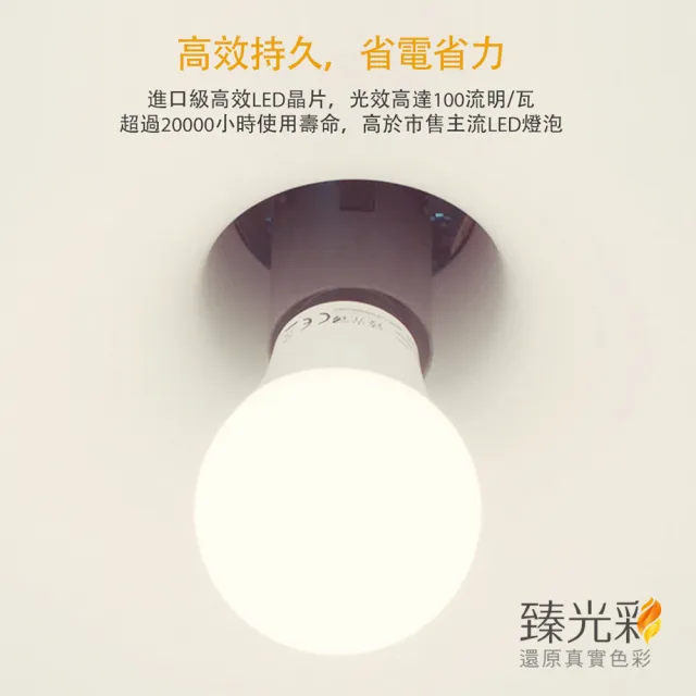 【臻光彩】LED燈泡10W 小橘美肌護眼4入組(2色溫可選/ Ra95 /德國巴斯夫專利技術)