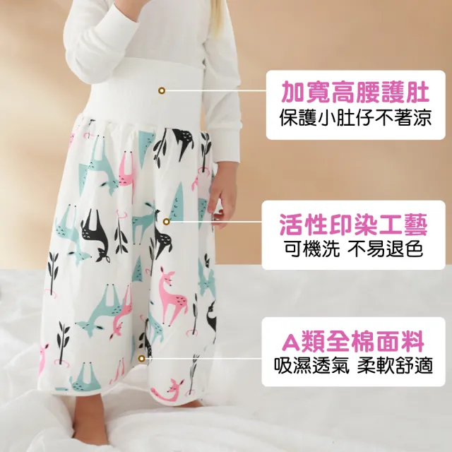 【Mua 姆兒選品】兒童高腰護肚隔尿褲防水褲-M碼(訓練褲 戒尿布必備 戒夜尿 戒尿布 居家褲 防水隔尿褲)