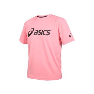 【asics 亞瑟士】男女運動排汗T恤-臺灣製 慢跑 路跑 短袖 上衣 亞瑟士 粉紅黑(K31415-15)