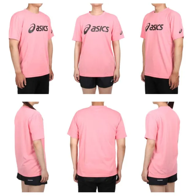 【asics 亞瑟士】男女運動排汗T恤-台灣製 慢跑 路跑 短袖 上衣 亞瑟士 粉紅黑(K31415-15)