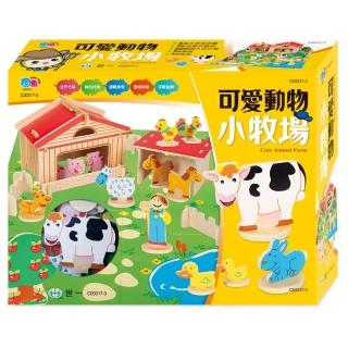 【世一】可愛動物小牧場木製積木(木製積木)