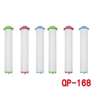 【QSPA】二代QSPA升級大流量甜甜圈造型增壓細水蓮蓬頭-專用亞硫酸鈣PP棉濾芯(6入顏色隨機)
