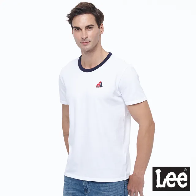 【Lee】出清品-男裝 短袖T恤 / 帆船俱樂部 LOGO 經典白 標準版型(LL200124K14)