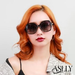 【ASLLY】LU3001鑲鑽墨黑梯形墨鏡