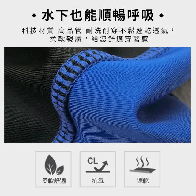 【尚芭蒂】附贈同款泳帽 大尺碼3L-5L/酷勁三分平口男泳褲-藍色/速乾/柔軟/止滑