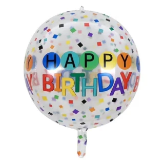 22寸彩色印花生日快樂波波球1顆(生日氣球 派對 生日派對 派對氣球 生日佈置 氣球)
