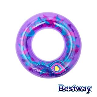 【BESTWAY】36吋透明羽毛泳圈(泳具 泳圈)