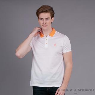 【ROBERTA 諾貝達】臺灣製 清新型男 純棉舒適短袖POLO棉衫(白色)