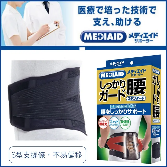 【MEDIAID】Back Support(腰部護具黑色款)