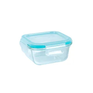 【Quasi】芬格方型玻璃耐熱保鮮盒320ml(微/蒸/烤三用)