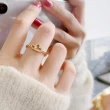 【Quenby】韓國流行氣質甜美微鑲鋯石愛心開口戒指(飾品/配件/