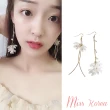 【MISS KOREA】韓國設計向陽花語不對稱花朵流蘇長款耳環