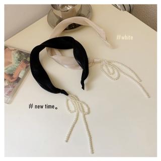 【HaNA 梨花】母親節禮物 韓國明星紅毯小店長強力推薦．珍珠垂落似耳環髮箍(髮飾 收碎髮 髮插 髮箍)