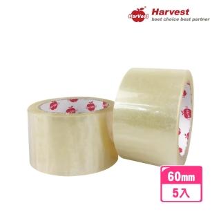 【HarVest】蘋果牌 透明OPP封箱膠帶 60mm*80M-5入(包裝膠帶)