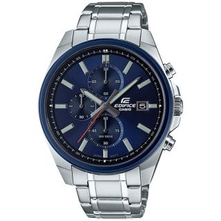 【CASIO 卡西歐】EDIFICE 三眼 指標男錶 不鏽鋼錶帶 防水100米(EFV-610DB-2A)