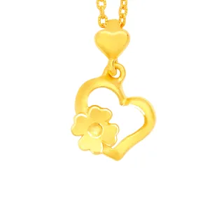 【幸運草金飾】花畔 黃金鎖骨鍊墜(金重 0.94錢±0.07)