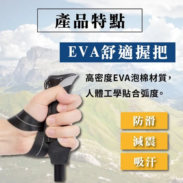 輕量鋁合金摺疊登山杖  附收納袋(登山杖 健走杖 拐杖)