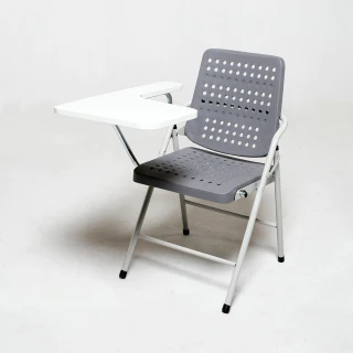 【HomeLong】白宮塑鋼課桌合椅(台灣製造 加大塑膠座背墊帶寫字板舒適折疊學生椅 培訓椅 會議椅 補習班椅)
