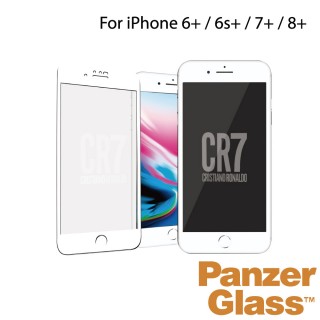 【PanzerGlass】iPhone 6+/6s+/7+/8+ 5.5吋 CR7 2.5D耐衝擊高透鋼化玻璃保護貼(白)