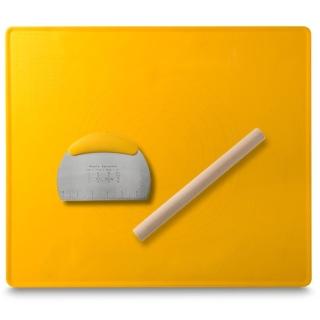 【Jun Jun】加厚矽膠刻度揉麵墊(桿麵棍切麵刀3件套)