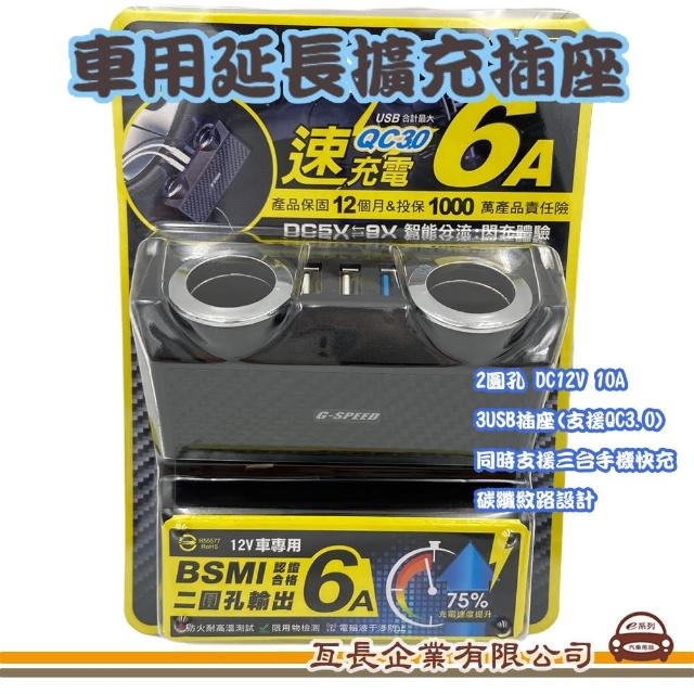 【e系列汽車用品】XR-06 車用延長擴充插座(車用延長擴充插座 2圓孔 3USB支援)
