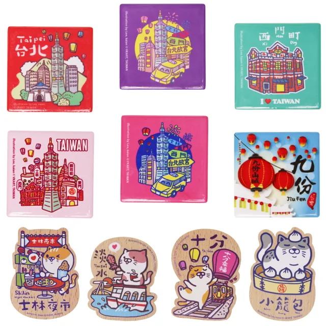 【TDL】愛台灣文創紀念品吸鐵磁鐵冰箱貼禮物隨機2入組 43-A100-2
