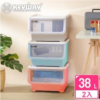 【KEYWAY 聯府】面寬45-馬德里直取式收納箱38L-2入(透明前蓋 整理箱 MIT臺灣製造)