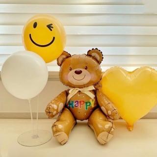 超可愛4D坐姿熊鋁膜氣球1隻(生日氣球 派對 生日派對 派對氣球 生日佈置 氣球)