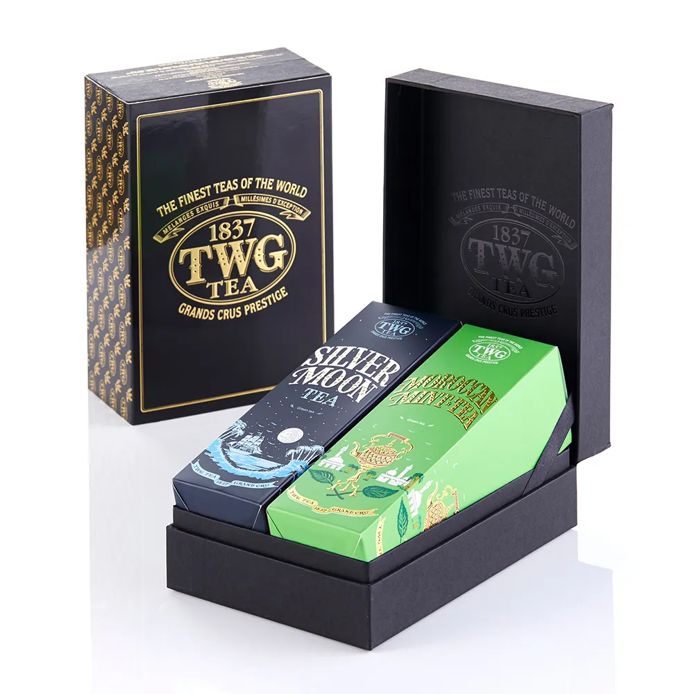 【TWG Tea】時尚茶罐雙入 銀月綠茶100g+摩洛哥薄荷綠茶100g(綠茶)