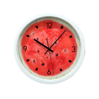 【METER DEER 米鹿】30公分水果創意 西瓜切片造型 簡約品味有框靜音掛鐘(時鐘 掛鐘 靜音 牆面擺飾 掛飾)