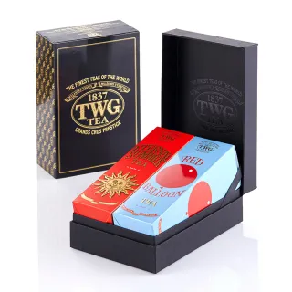 【TWG Tea】時尚茶罐雙入禮盒組 盛夏緋紅120g+乘風高翔100g(南非國寶茶)