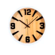 【METER DEER 米鹿】30公分時鐘 掛鐘 創意立體數字刻度款 有框木紋靜音壁鐘(靜音時鐘 藝術裝飾 掛鐘)