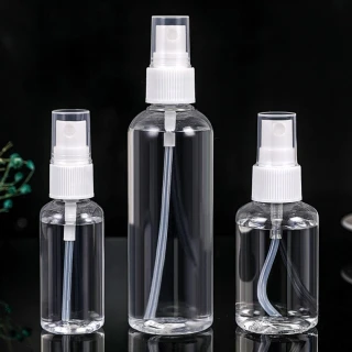 【Dagebeno荷生活】PET材質透明小噴瓶 防疫酒精消毒水分裝瓶(50ml三瓶)