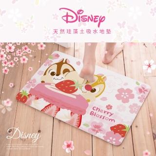 【收納王妃】(Disney 迪士尼)2021櫻花系列 硬式珪藻土 吸水地墊 腳踏墊(尺寸:60x39x0.9cm)