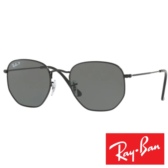 RayBan 雷朋 復古多邊型太陽眼鏡 偏光款(黑#3548-002/54)