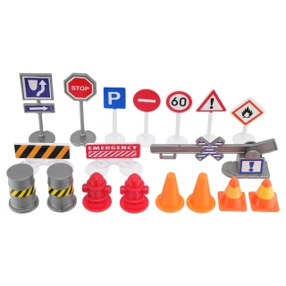 【TDL】迷你交通安全標誌路障玩具家家酒玩具隨機18入組 630036