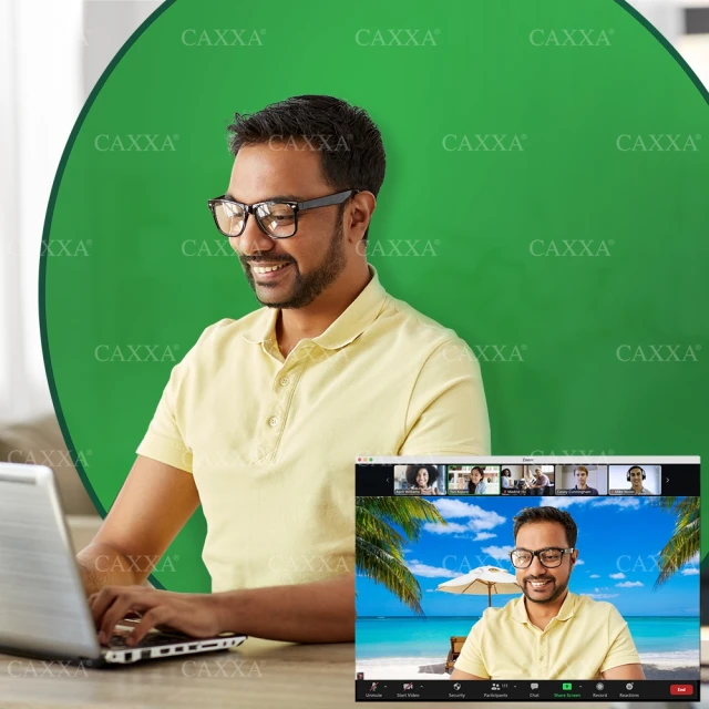 【CAXXA】圓形綠色椅背款綠幕 背景布 去背 攝影道具 摳像布(直播/線上會議/遠距教學/主播/網紅/背景)