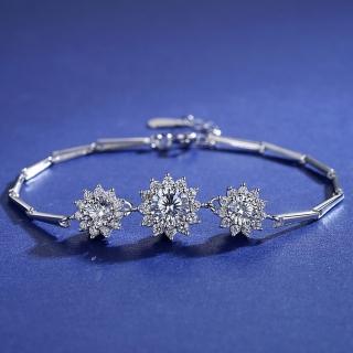 【米蘭精品】現貨+預購 莫桑鑽手鍊925純銀耳環三件套(1ct八心八箭戒指情人節生日禮物女飾品73yk55)