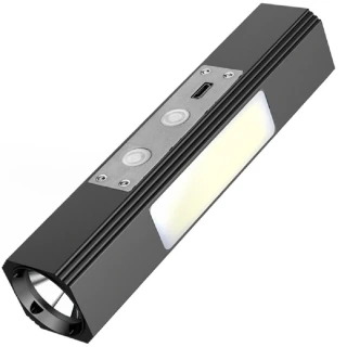 【TX 特林】白+黃+COB三光源USB充電手電筒/工作燈(T-3XYW)