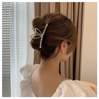 【HaNA 梨花】韓國甜美形象小兔子．珍珠一字抓夾髮夾(抓夾 鯊魚夾 韓國髮夾)