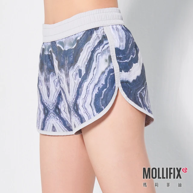 【Mollifix 瑪莉菲絲】水陸雙面運動短褲瑜珈褲、瑜珈服、Legging(岩石灰)