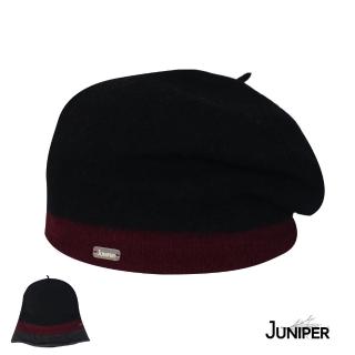 【Juniper 朱尼博】MIT 秋冬保暖純澳洲羊毛拚色多變畫家貝蕾帽 TJW1005(貝雷帽/畫家帽/針織帽)