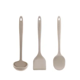 【sillymann】一體成型三件組（煎鏟+拌炒勺+湯勺）-可可灰(可進洗碗機高溫清潔可沸水消毒)