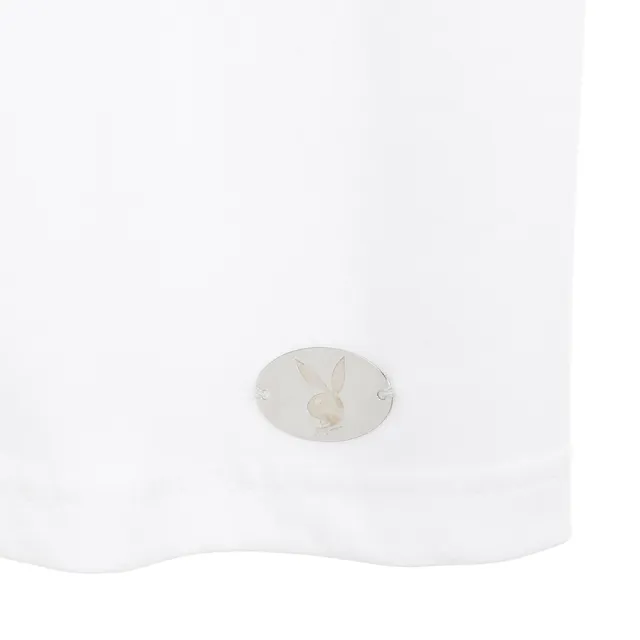 【PLAYBOY】胸前蕾絲鏤空T恤(白色)