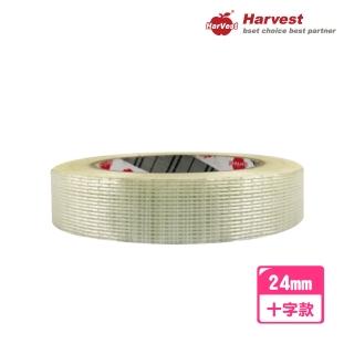 【HarVest】十字款纖維膠帶 24mm*50Y-12入(重物封箱膠帶/玻璃纖維膠帶)