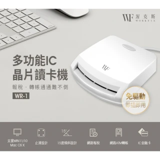 【WORKFIX 渥克斯】多功能IC晶片智慧讀卡機WR-1(健保卡/ATM金融卡/自然人憑證)