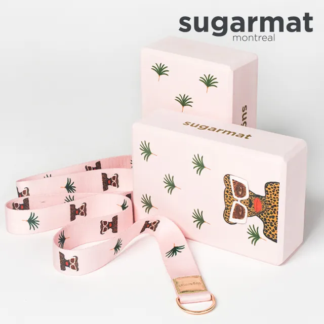 【加拿大Sugarmat】頂級瑜珈伸展帶(時髦美洲豹Kiss & Make Up)
